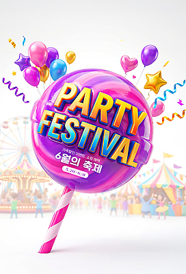 PSD 편집이미지 사탕 이벤트 장식 파티 축제 놀이공원 화려 달콤 6월 즐거움 풍선 이미지편집 감정 컨셉 디저트 테마파크 날짜 맛 파일형식
