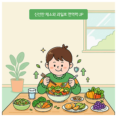남자 행복 어린이 채소 과일 일러스트 탁자 실내 건강 요리 일상 라이프 건강관리 식사 샐러드 에너지 성장 점심 면역력 식습관 미세먼지 국내일러스트 AI파일 감정 음식 가구 관리 사람 내부 생활 먼지 파일형식 벡터 생활용품 오브젝트