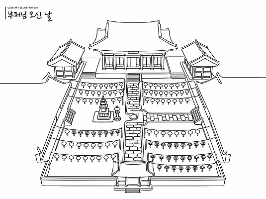 불교 라인일러스트 일러스트 한국 부처님오신날 조약돌 절 사찰 대문 석상 돌길 국내일러스트 AI파일 기념일 아시아 종교 길 종교건축 문 돌 파일형식 벡터