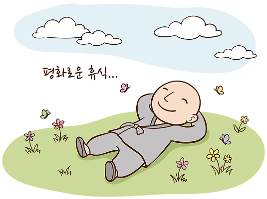 식물 감정 곤충 컨셉 표정 라이프 감각 승려 생태계 파일형식 벡터 사람 초원 하늘 웃음 꽃 나비 휴식 편안함 미소 자연 일상 순간 행복 평화 여유 AI파일 일러스트 국내일러스트 동자승