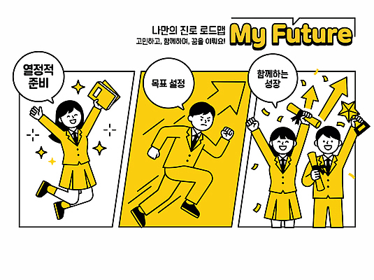 학생 일러스트 청소년 성공 미래 협력 학습 꿈 성장 목표 계획 준비 열정 비전 노력 설정 중고등학생 국내일러스트 AI파일 교육 감정 컨셉 중학생 고등학생 사람 파일형식 벡터