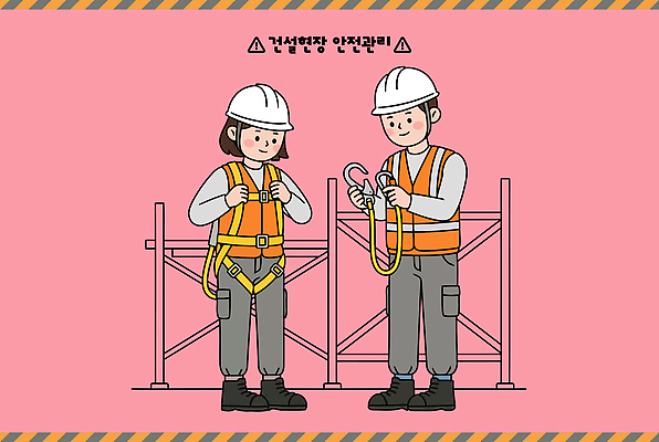여자 교육 남자 건축 일러스트 협력 노동자 안전 장비 건설현장 조끼 작업 구조물 헬멧 예방 보안 산업안전 점검 국내일러스트 AI파일 직업 산업 건설업 사람 외투 보호장비 파일형식 벡터 상의 옷