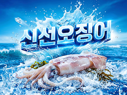 PSD 편집이미지 바다 물 얼음 수확 신선 해조류 해산물 오징어 이미지편집 자연요소 농업 연체동물 수중동물 해양식물 파일형식 동물 산업 무척추동물 수중식물 식물