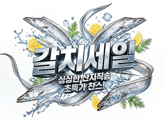 PSD 편집이미지 음식 이벤트 판매 세일 얼음 신선 상품 레몬 해산물 갈치 이미지편집 자연요소 과일 어류 파일형식 수중동물 동물