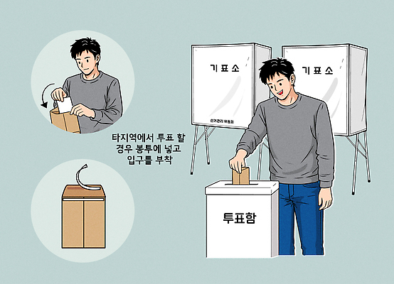 남자 일러스트 봉투 투표 선거 민주주의 투표용지 지역 규칙 질서 공정 과정 시민 순서 방법 참여 투표소 국내일러스트 AI파일 컨셉 사람 예절 국민 파일형식 벡터
