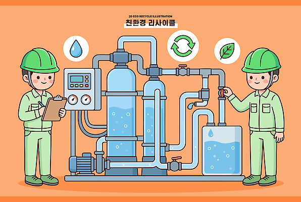 남자 산업 일러스트 공장 기술 관리 물 환경 재활용 장비 기록 발전 보호 청소 순환 공정 자원 과정 작업자 정화 국내일러스트 AI파일 자연요소 컨셉 공업 모션 사람 친환경 파일형식 벡터