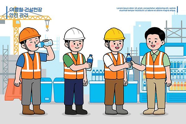 남자 건축 일러스트 협력 휴식 노동자 직장 건강 대화 물 여름 장비 건설현장 에너지 업무 작업 안전모 수분 안전수칙 국내일러스트 AI파일 자연요소 직업 계절 컨셉 회사 건설업 말하기 안전 사람 헬멧 안전장비 파일형식 벡터