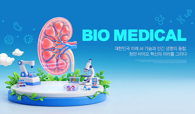 PSD 편집이미지 과학 하늘색 의학 한국 기술 현미경 모형 발전 신장 생명공학 혁명 바이오 생명과학 의료기계 이미지편집 아시아 컨셉 실험기구 파란색 비뇨기관 파일형식