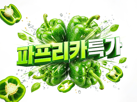 PSD 편집이미지 음식 잎 채소 파프리카 이벤트 초록색 물방울 신선 특가판매 이미지편집 식물 컬러 세일 파일형식
