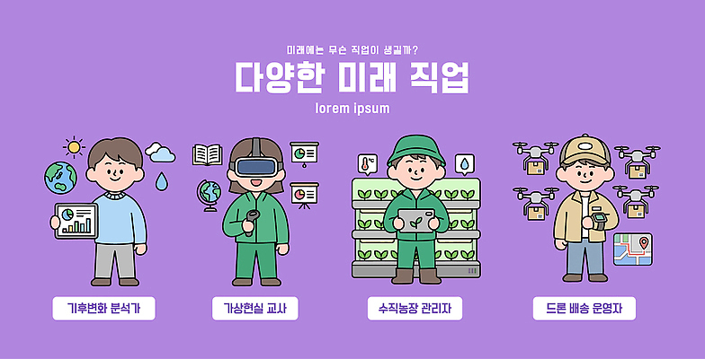 직업 산업 컨셉 날씨 변화 파일형식 벡터 미래 기후변화 분석가 가상현실 교사 수경재배 드론 배송 운전사 기술 농업 교육 환경 분석 관리 혁명 AI파일 국내일러스트 일러스트