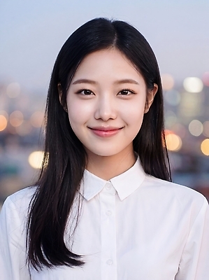 JPG 편집이미지 헤어스타일 여자 행복 얼굴 조명 미소 청춘 뷰티 도시 저녁 의료성형뷰티 편집실사 AI인물포토 AI콘텐츠 감정 컨셉 표정 사람 신체부위 밤 야간 CG 파일형식 AI포토 자연요소