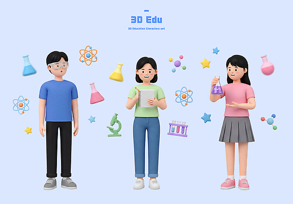 직업 학생 옷 교육 감정 과학 컨셉 청소년 실험기구 사람 3D 디지털합성 학자 파일형식 비커 현미경 캐릭터 실험 도구 과학자 학습 즐거움 협력 흥미 편집이미지 편집3D PSD 교복 고등학생 남자 여자