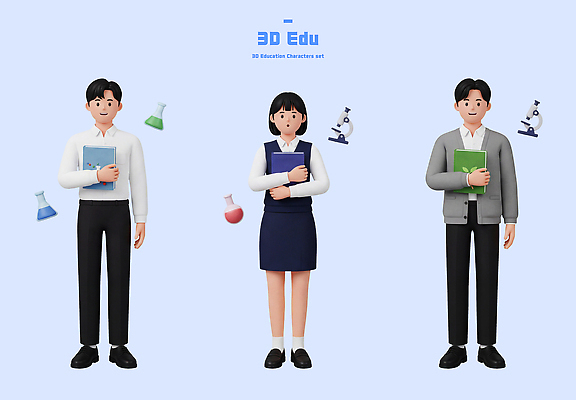 PSD 편집이미지 캐릭터 학생 여학생 여자 교육 남자 교복 남학생 과학 고등학생 현미경 실험기구 책 학습 교사 그룹 화학 교과서 생물학 비커 물리학 편집3D 직업 옷 청소년 교재 사람 3D 물리 파일형식