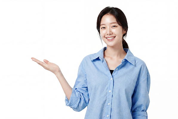 JPG 편집이미지 라이프스타일 여자 셔츠 표정 미소 손짓 일상 파란색 의료성형뷰티 편집실사 AI인물포토 AI콘텐츠 컬러 상의 모션 사람 라이프 생활 CG 파일형식 AI포토