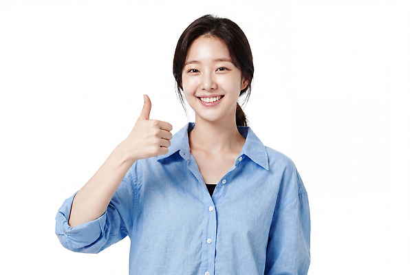JPG 편집이미지 라이프스타일 여자 행복 포즈 셔츠 미소 웃음 사람 일상 최고 흰배경 의료성형뷰티 편집실사 AI인물포토 AI콘텐츠 감정 백그라운드 상의 표정 라이프 생활 흰색 CG 파일형식 AI포토