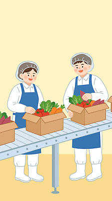채소 일러스트 포장 관리 농작물 상자 신선 작업 배송 상업 정리 분배 작업자 산지직송 국내일러스트 AI파일 농업 파일형식 벡터 직송
