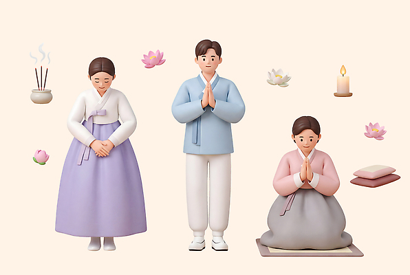 PSD 편집이미지 전통 여자 남자 꽃 문화 불교 촛불 한국 사람 부처님오신날 예절 한복 부처 향 두루마기 합장 편집3D 식물 한국전통 기념일 아시아 종교 초 손짓 3D 전통의상 파일형식