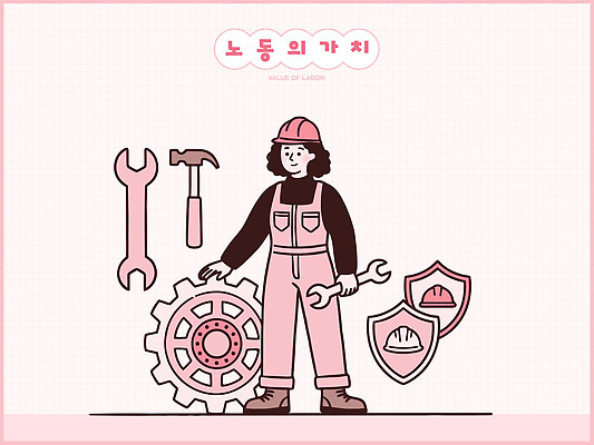 디자인 여자 산업 일러스트 노동자 기술 안전 장비 도구 공구 작업 작업장 보호 헬멧 가치 기어 국내일러스트 AI파일 직업 컨셉 사람 보호장비 파일형식 벡터