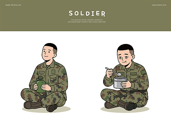 식기 남자 일러스트 바닥 군대 앉기 두명 일상 물 식사 군인 물병 군복 전투복 국내일러스트 AI파일 자연요소 직업 유니폼 모션 사람 라이프 물통 국군 파일형식 벡터