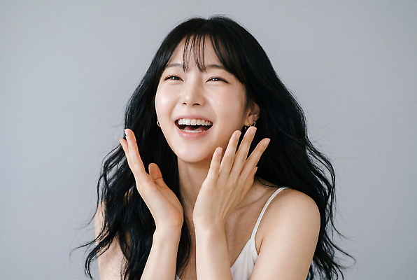 JPG 편집이미지 헤어스타일 여자 감정 얼굴 표정 미소 웃음 즐거움 뷰티풀 의료성형뷰티 스타일 편집실사 AI인물포토 AI콘텐츠 사람 신체부위 CG 파일형식 AI포토