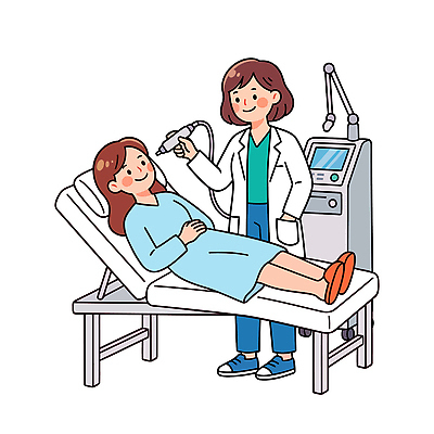 여자 일러스트 의학 의료기기 건강 병원 치료 기계 진료 환자 의사 전문직 피부 상담 시술 피부과 국내일러스트 AI파일 직업 사람 신체부위 의료진 파일형식 벡터