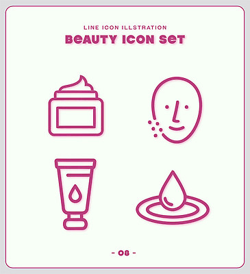 디자인 얼굴 일러스트 세트 뷰티 화장품 물방울 크림 심플 스킨케어 단순화된 세럼 국내일러스트 AI파일 신체부위 파일형식 벡터 사람