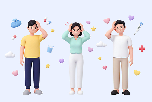 자연요소 문자 감정 컨셉 의학 신체부위 3D 의료진 파일형식 고통 머리 약 물 병원 기호 증상 스트레스 피곤 건강 치료 사람 걱정 불안 의사 PSD 편집3D 편집이미지