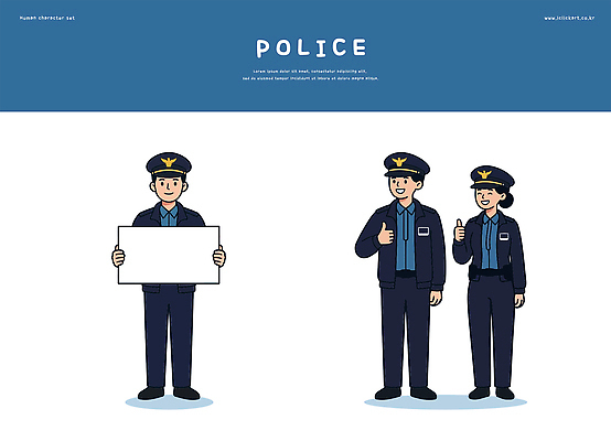 여자 남자 유니폼 일러스트 웃음 여러명 경찰 국내일러스트 AI파일 직업 옷 다수 표정 사람 파일형식 벡터