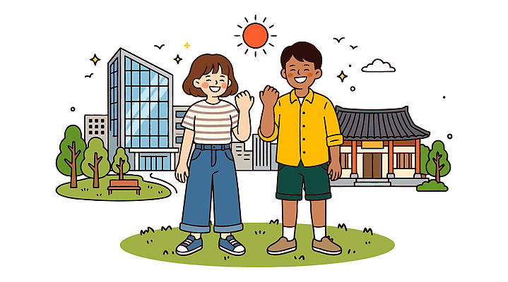 자연요소 식물 한국전통 건축물 공공시설 고건축 관계 표정 사람 신체부위 선거 파일형식 벡터 어린이 도시 공원 손 건물 한옥 태양 웃음 친구 나무 잔디 일러스트 국내일러스트 AI파일 투표