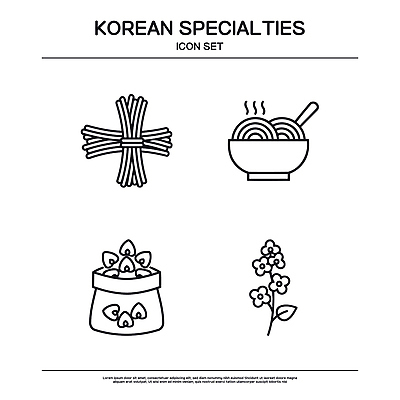 전통 꽃 문화 음식 일러스트 한국 면류 메밀 특산물 메밀꽃 메밀면 국내일러스트 AI파일 식물 아시아 식재료 파일형식 벡터 나라