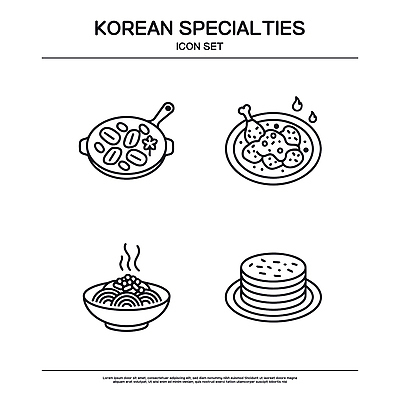 전통 음식 일러스트 반찬 한국 요리 면류 전 특산물 잡채 국내일러스트 AI파일 아시아 파일형식 벡터 나라