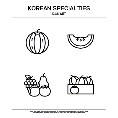 채소 과일 일러스트 포도 수박 한국 농작물 배 특산물 국내일러스트 AI파일 아시아 농업 파일형식 벡터 나라 산업