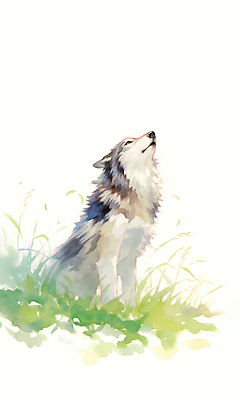 JPG 일러스트 자연 하늘 초원 환경 그림 생태계 늑대 국내일러스트 AI일러스트 AI콘텐츠 포유류 파일형식