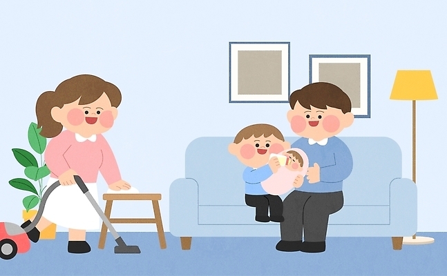 감정 의자 가족 관계 표정 사람 라이프 전자제품 아기용품 청소도구 파일형식 벡터 남자 여자 젖병 거실 가사 엄마 아빠 어린이 청소기 웃음 행복 아기 소파 부모 자녀 사랑 일상 국내일러스트 AI파일 일러스트