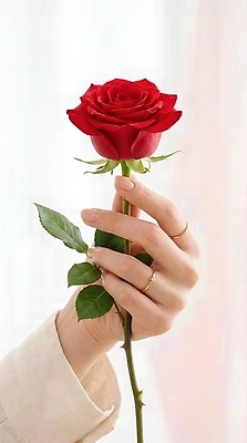 JPG 식물 편집이미지 손 여자 꽃 생명 선물 사랑 장미 의료성형뷰티 편집실사 AI인물포토 AI콘텐츠 감정 사람 신체부위 CG 파일형식 AI포토