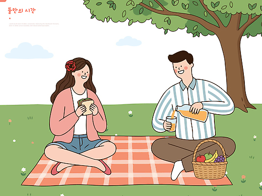 나무 커플 여자 남자 행복 음료 음식 데이트 과일 일러스트 자연 디저트 샌드위치 대화 잔디 두명 소풍 바구니 즐거움 국내일러스트 AI파일 식물 감정 관계 말하기 사람 야외활동 생태계 파일형식 벡터