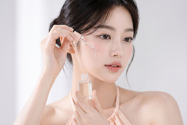 JPG 편집이미지 여자 성인 뷰티 깨끗함 화장품 촉촉함 상품 피부 피부관리 스킨케어 의료성형뷰티 세럼 편집실사 AI인물포토 AI콘텐츠 컨셉 사람 신체부위 젖음 CG 파일형식 AI포토