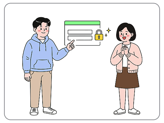 인터넷 일러스트 기술 설명 안전 정보 보안 시스템 온라인 이해 질의응답 국내일러스트 AI파일 모션 파일형식 벡터
