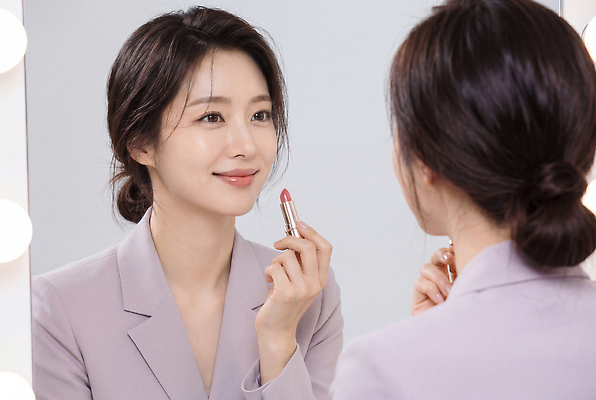 JPG 편집이미지 여자 관리 미소 정장 성인 화장 뷰티 화장품 거울 립스틱 비즈니스우먼 피부관리 화장대 연보라색 의료성형뷰티 편집실사 AI인물포토 AI콘텐츠 옷 가구 비즈니스 표정 사람 보라색 직장인 CG 파일형식 AI포토 직업 컬러 생활용품 오브젝트
