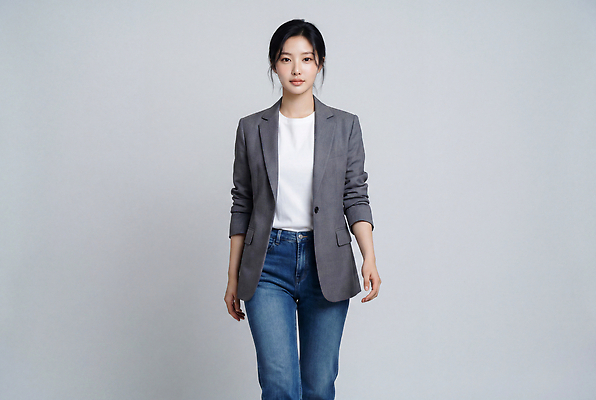 JPG 모델 편집이미지 직업 옷 여자 패션 포즈 티셔츠 스튜디오 정장 성인 촬영 청바지 비즈니스우먼 의료성형뷰티 스타일 편집실사 AI인물포토 AI콘텐츠 셔츠 비즈니스 바지 사람 직장인 CG 파일형식 AI포토 상의 하의