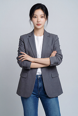 JPG 모델 편집이미지 옷 여자 패션 포즈 티셔츠 비즈니스 표정 정장 성인 청바지 비즈니스우먼 의료성형뷰티 스타일 편집실사 AI인물포토 AI콘텐츠 셔츠 바지 사람 직장인 CG 파일형식 AI포토 직업 상의 하의