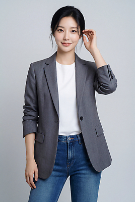 JPG 모델 편집이미지 옷 여자 포즈 티셔츠 스튜디오 정장 성인 재킷 흰색 비즈니스우먼 심플 의료성형뷰티 편집실사 AI인물포토 AI콘텐츠 컬러 셔츠 비즈니스 사람 외투 직장인 CG 파일형식 AI포토 직업 상의