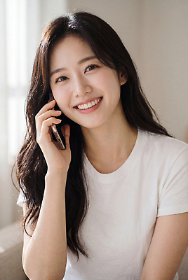 JPG 편집이미지 여자 얼굴 표정 대화 웃음 성인 분위기 편안함 일과 통화 소통 친목 의료성형뷰티 편집실사 AI인물포토 AI콘텐츠 컨셉 모션 말하기 사람 신체부위 감각 CG 파일형식 AI포토