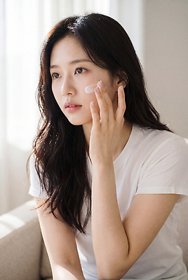 JPG 편집이미지 여자 얼굴 거실 건강 성인 일상 소파 뷰티 화장품 집중 피부 피부관리 스킨 스킨케어 의료성형뷰티 편집실사 AI인물포토 AI콘텐츠 컨셉 의자 사람 라이프 신체부위 CG 파일형식 AI포토 가구 생활 생활용품 오브젝트