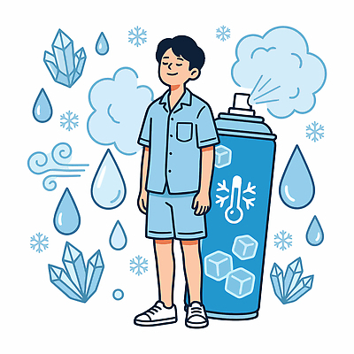 옷 남자 일러스트 바람 사람 생활 여름 물방울 더위 시원함 스프레이 냉방 국내일러스트 AI파일 자연요소 계절 날씨 파일형식 벡터