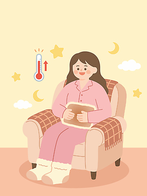 여자 일러스트 따뜻함 소파 온도계 편안함 핫팩 안락 국내일러스트 AI파일 컨셉 의자 사람 감각 손난로 파일형식 벡터