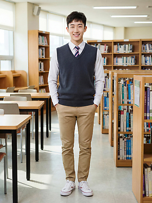 JPG 편집이미지 학생 교육 남자 교복 남학생 청소년 고등학생 책장 고등학교 미소 웃음 책 학습 청춘 도서관 의료성형뷰티 편집실사 AI인물포토 AI콘텐츠 옷 가구 컨셉 학교 표정 사람 CG 파일형식 AI포토 생활용품 오브젝트