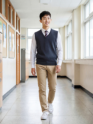 JPG 편집이미지 학생 교육 남자 교복 남학생 창문 교실 학교 고등학생 고등학교 일상 청춘 햇빛 걷기 복도 의료성형뷰티 편집실사 AI인물포토 AI콘텐츠 옷 컨셉 모션 청소년 사람 라이프 빛 CG 파일형식 AI포토 생활