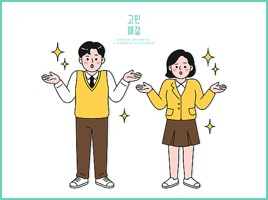 캐릭터 학생 손 옷 여자 남자 교복 생각 일러스트 대화 고민 해결 중고등학생 국내일러스트 AI파일 감정 중학생 고등학생 말하기 사람 신체부위 파일형식 벡터 모션 청소년