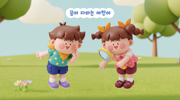 PSD 편집이미지 공원 꽃 행복 어린이 자연 놀이 웃음 초록색 친구 탐험 놀이터 확대경 놀기 편집3D 식물 공공시설 감정 컬러 관계 모션 표정 사람 3D 생태계 파일형식 디지털합성 시설